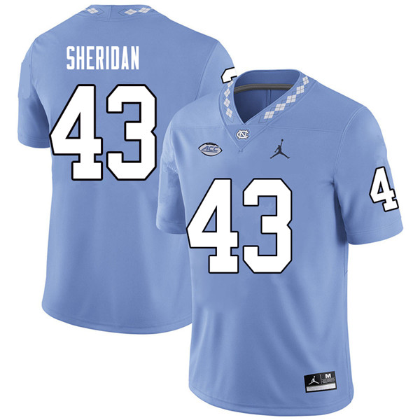 Jordan Brand Men #43 Hunter Sheridan North Carolina Tar Heels College Football Jerseys Sale-Carolina